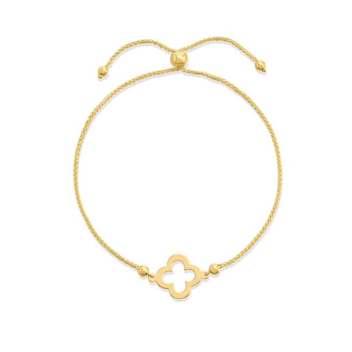 AUREUS Silver And 9ct Bonded Gold Slider Clover Bracelet - M3680
