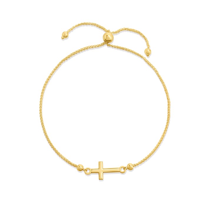 AUREUS Silver And 9ct Bonded Gold Slider Cross Bracelet - M3681