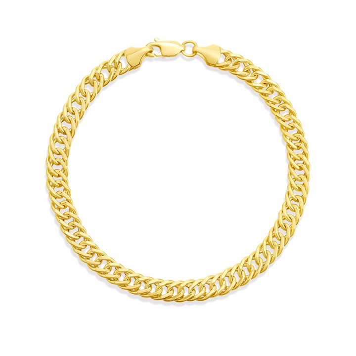 AUREUS Silver And 9ct Bonded Gold  Double Curb Bracelet - M3701