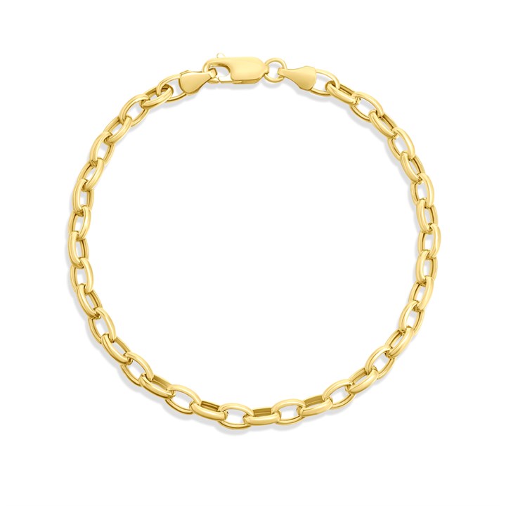AUREUS Silver And 9ct Bonded Gold Oval Belcher Bracelet - M3703