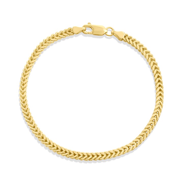 AUREUS Sterling Silver & 9ct Bonded Gold 7.5in Franco Bracelet - M3707