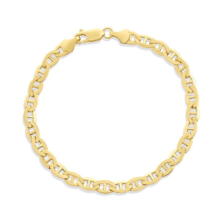 AUREUS Sterling Silver & 9ct Bonded Gold 7.5in Anchor Bracelet - M3708