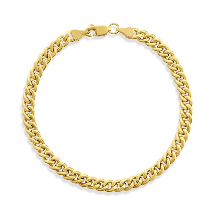 AUREUS Sterling Silver & 9ct Bonded Gold Curb 7.5in Bracelet - M3709