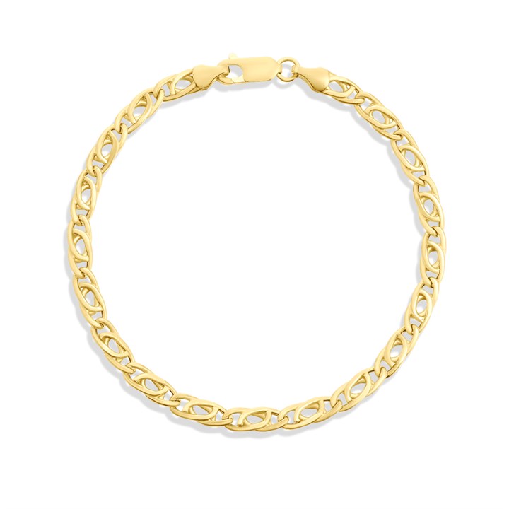 AUREUS Silver & 9ct Bonded Gold Bird Eye Bracelet - M3750