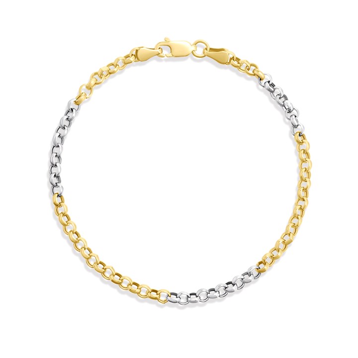 AUREUS Silver And 9ct Bonded Gold Two-Colour Rolo Bracelet - M3770