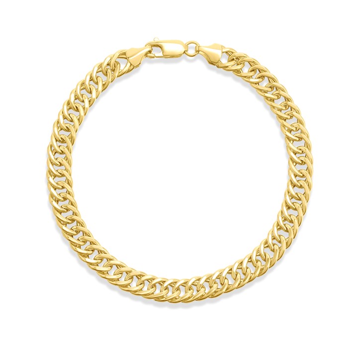 AUREUS Silver And 9ct Bonded Gold Double Curb Bracelet - M3780