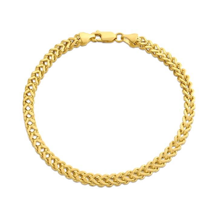 AUREUS Sterling Silver & 9ct Bonded Gold  Franco Square Bracelet - M3787