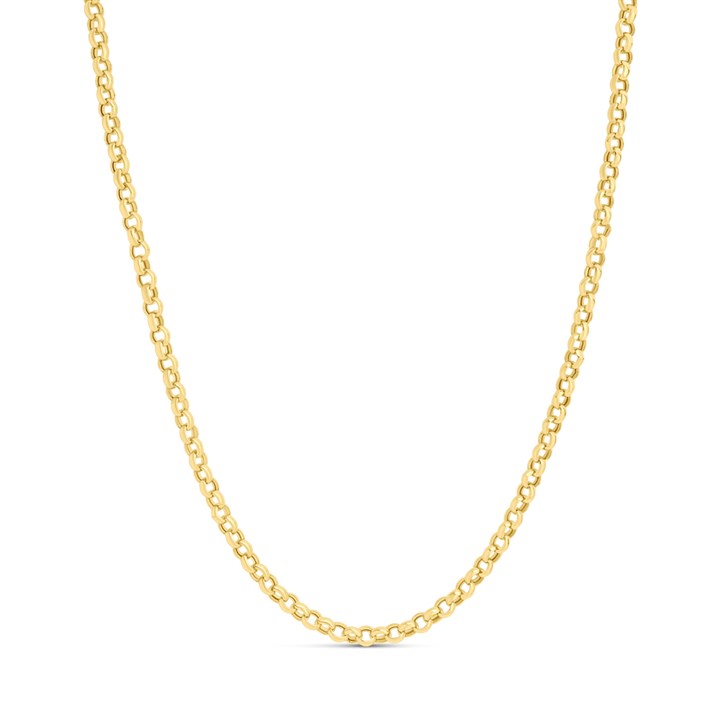 AUREUS Silver & 9ct Bonded Gold 18in Belcher Chain - M3801