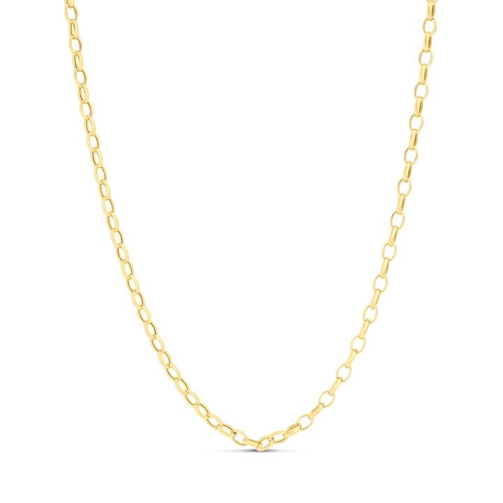 AUREUS Silver And 9ct Bonded Gold 18in Oval Belcher Chain - M3803