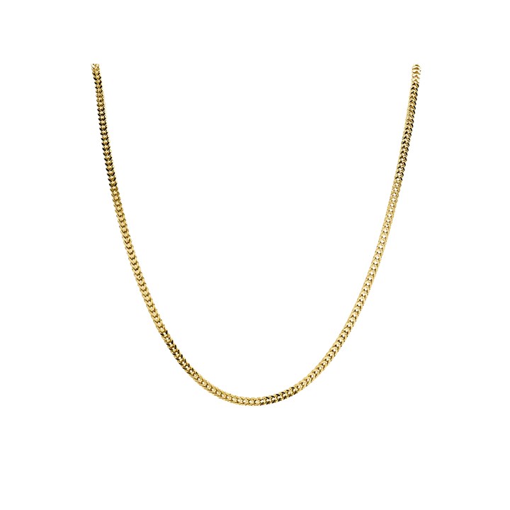 AUREUS Sterling Silver & 9ct Bonded Gold Franco Necklace - 18in - M3806