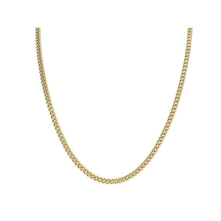 AUREUS Sterling Silver & 9ct Bonded Gold Curb Chain - 18in - M3808