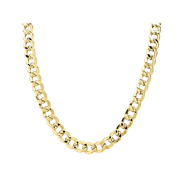AUREUS Sterling Silver & 9ct Bonded Gold Curb Chain - 22in - M3880