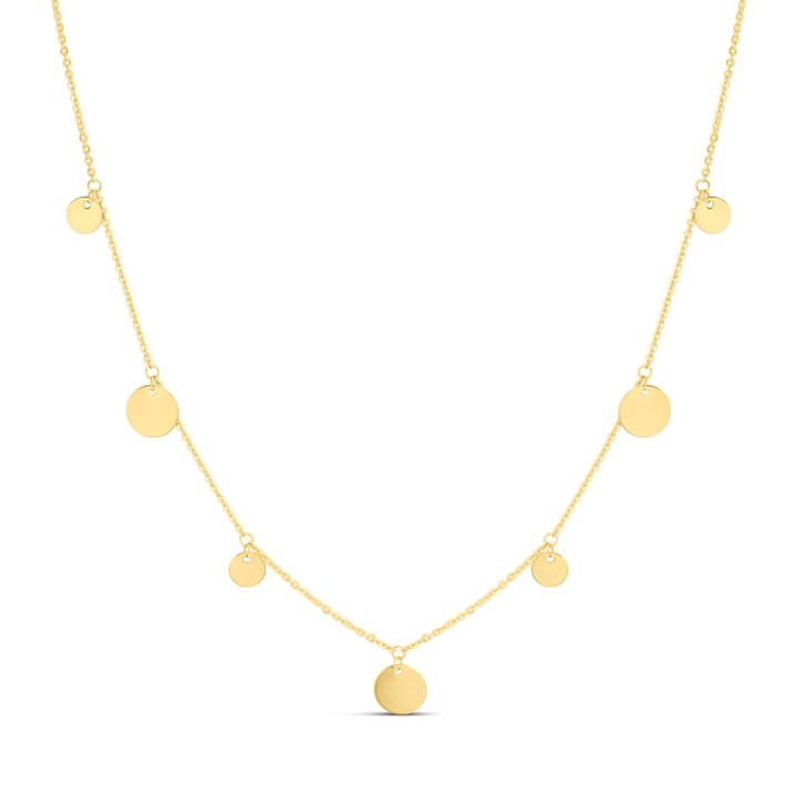 AUREUS Silver And 9ct Bonded Gold Disc Necklace - M3950