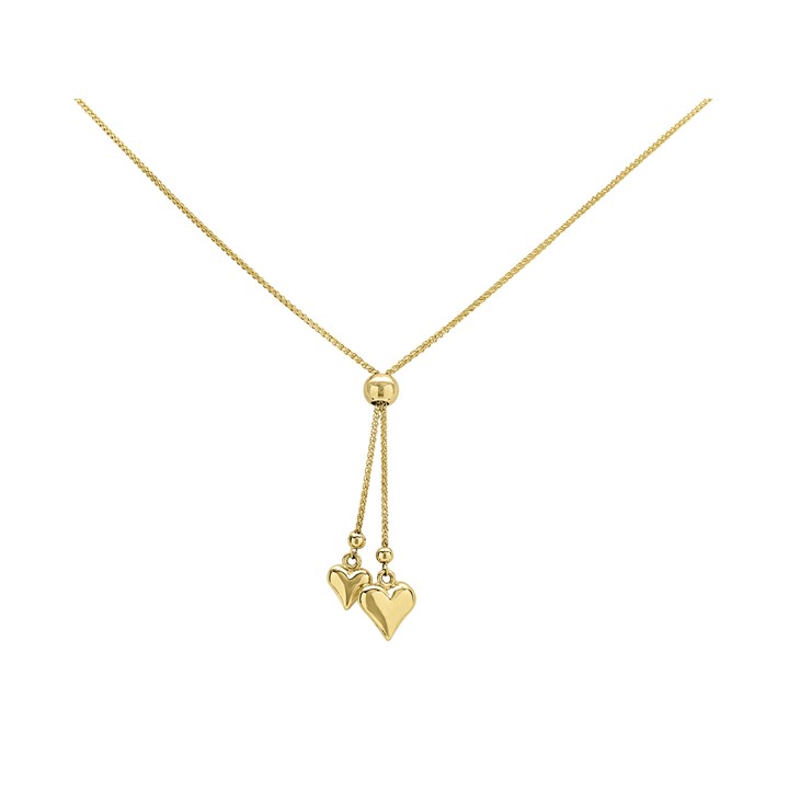 AUREUS Sterling Silver & 9ct Bonded Gold Heart Charm Necklace - M3955