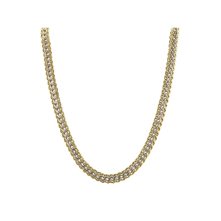 AUREUS Sterling Silver & 9ct Bonded Gold Two Colour Necklet - 18in - M3981