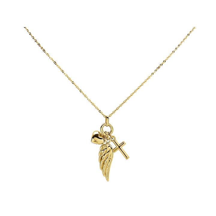 AUREUS Sterling Silver & 9ct Bonded Gold Multi Charm Necklace - M4003