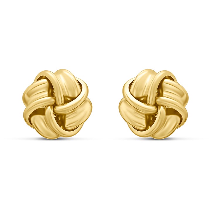 18ct Gold Vermeil Knot Stud 8mm Earrings - M5101
