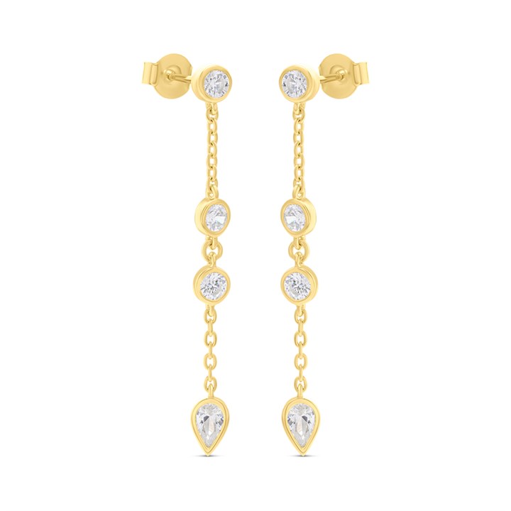 18ct Gold Vermeil CZ Drop Earrings - M5401