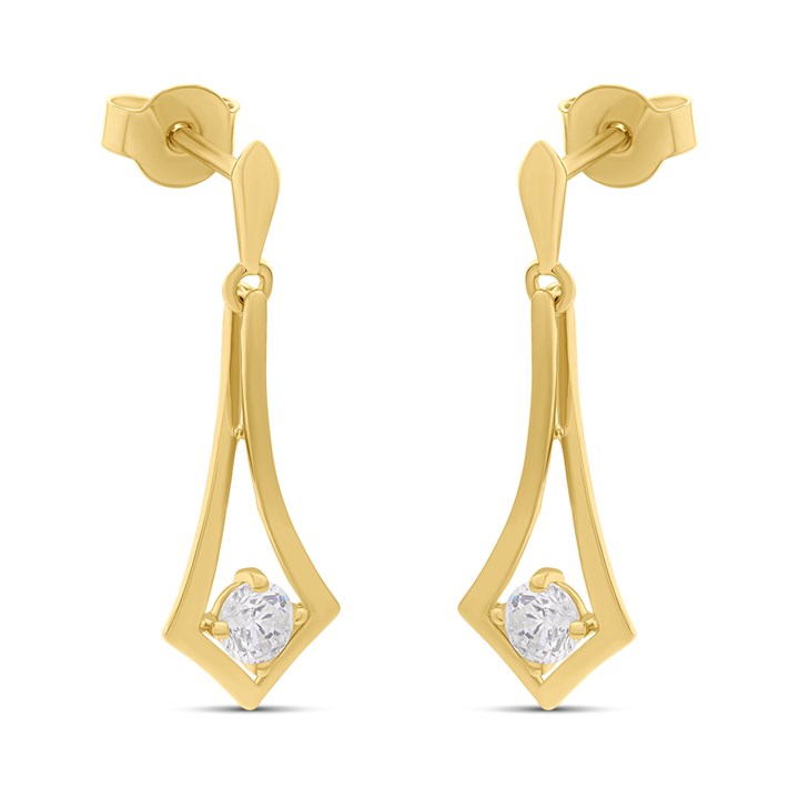 18ct Gold Vermeil CZ Drop Earrings - M5405