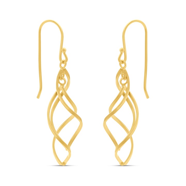 18ct Gold Vermeil Spiral Drop Earrings - M5480