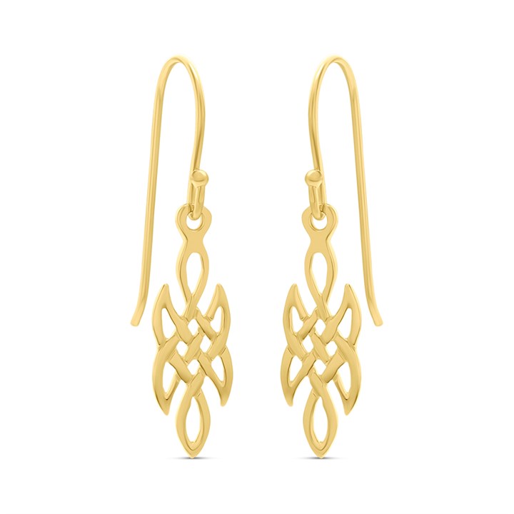 18ct Gold Vermeil Celtic Drop Earrings - M5481