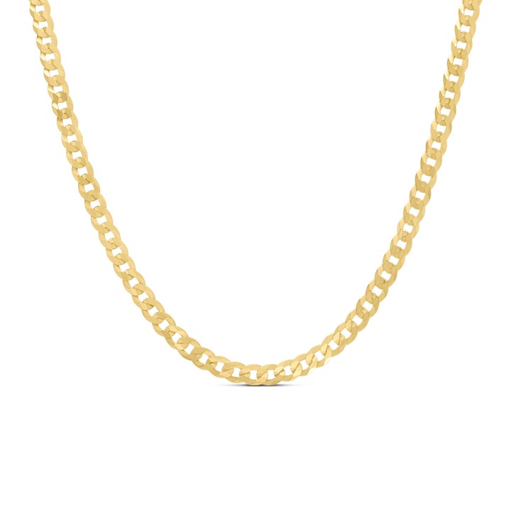 18ct Gold Vermeil Flat Curb Chain - 20in - M5807