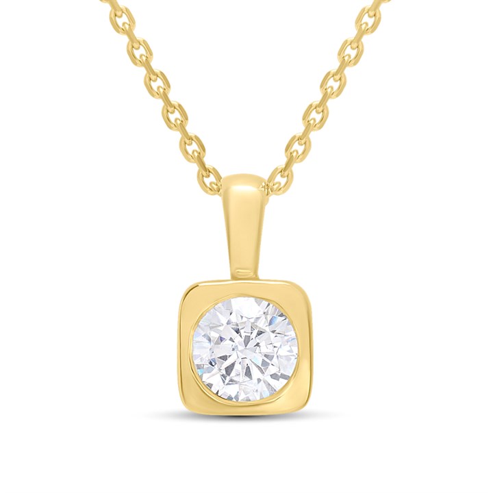 18ct Gold Vermeil CZ Rubover Necklace - M6003