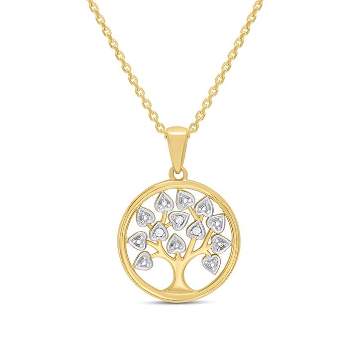 18ct Gold Vermeil CZ Tree Necklace - M6008