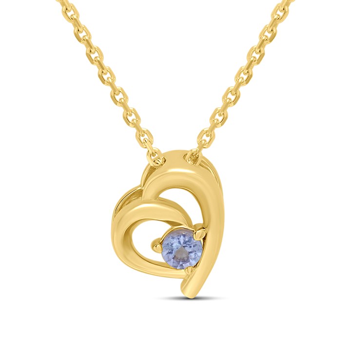 18ct Gold Vermeil Tanzanite Heart Necklace - M6051