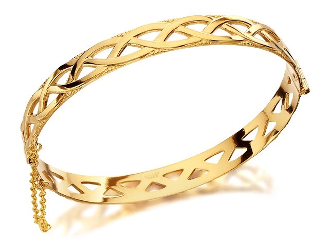 Rolled Gold Celtic Weave Bangle - M9304