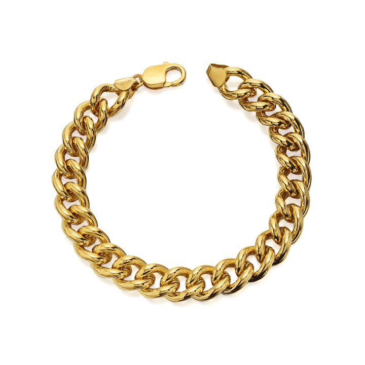 Rolled Gold Chunky Curb Bracelet - Approx. 8.5in - M9580