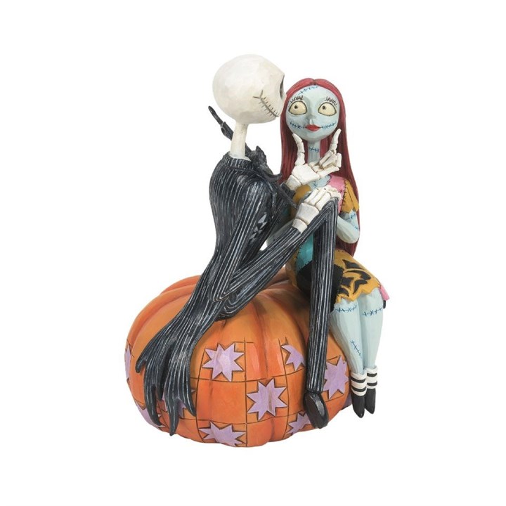 Disney Traditions 6014358 Jack And Sally On Pumpkin - P01576