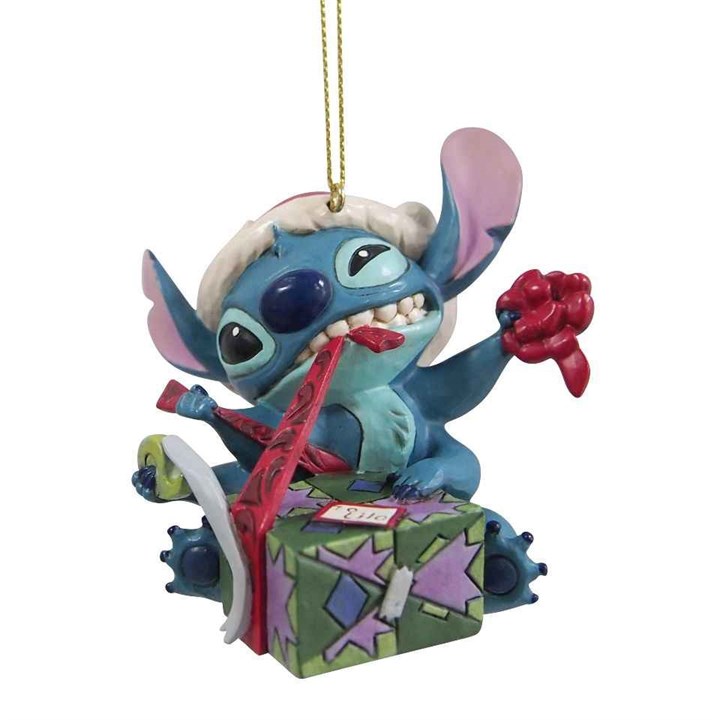 Disney Traditions 6017545 Stitch Unwrapping Gift Hanging Ornament - P01658
