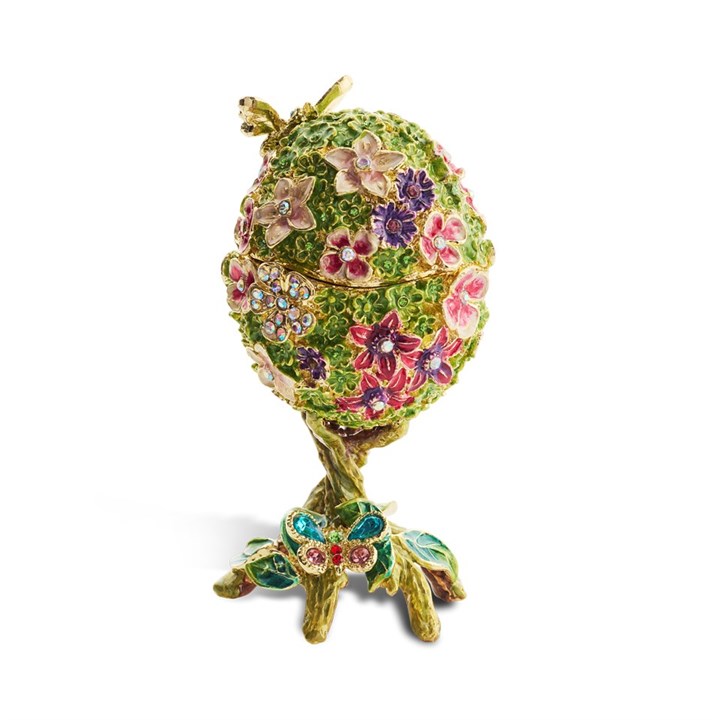 Treasured Trinkets Floral Egg Trinket Box - P12191