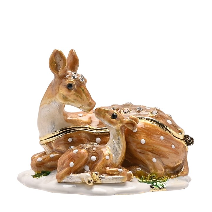 Treasured Trinkets Deer And Fawn Trinket Box - P12202