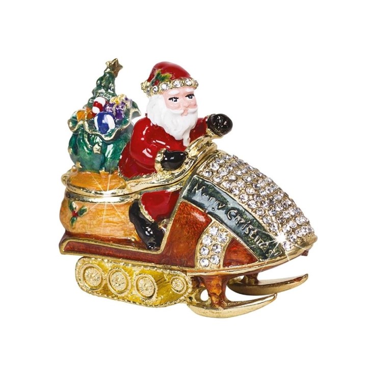 Craycombe Trinkets Santa On Snowmobile Trinket Box - P1306