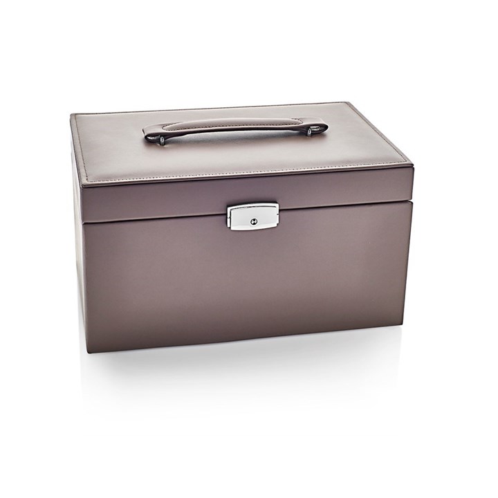 Mele & Co Mink Bonded Leather Large Lockable Jewellery Box - P55108