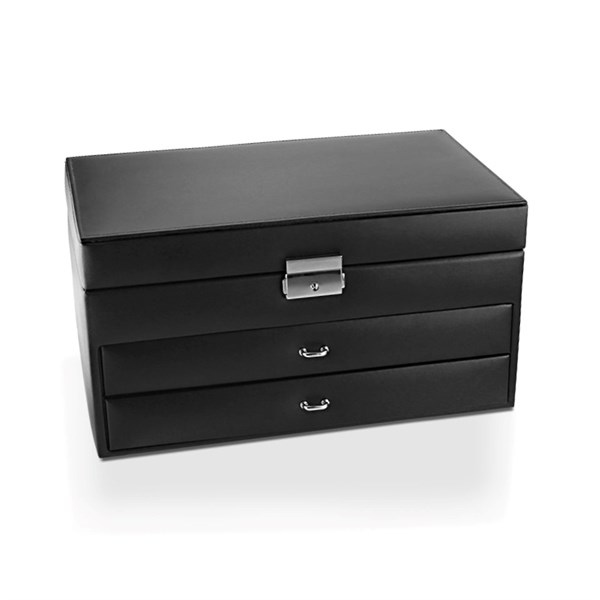 Mele & Co Black Bonded Leather Jewellery Box P55137 F.Hinds Jewellers