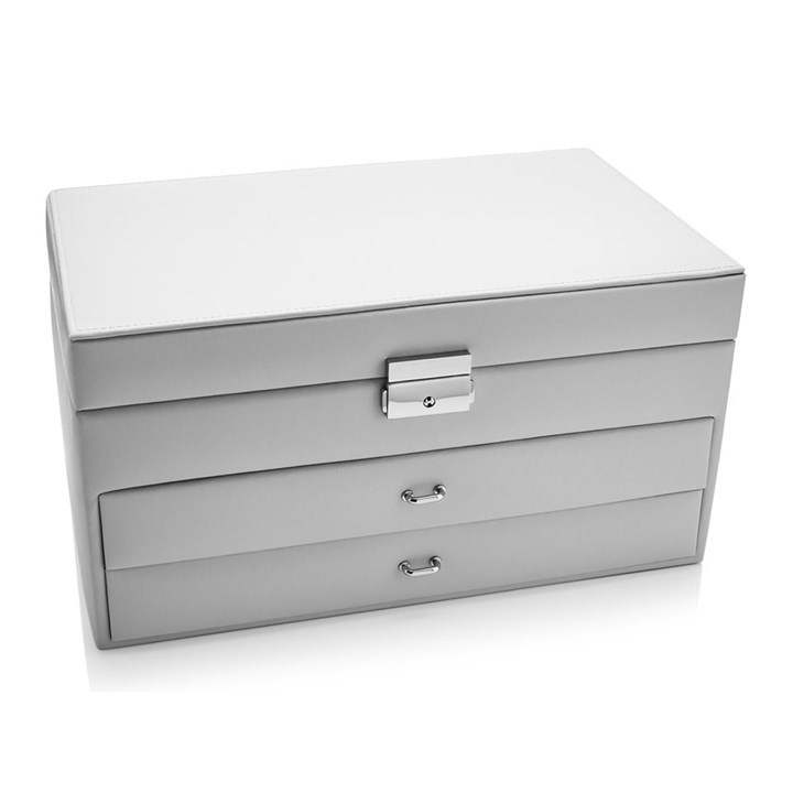 Mele & Co Grey Bonded Leather Jewellery Box - P5597