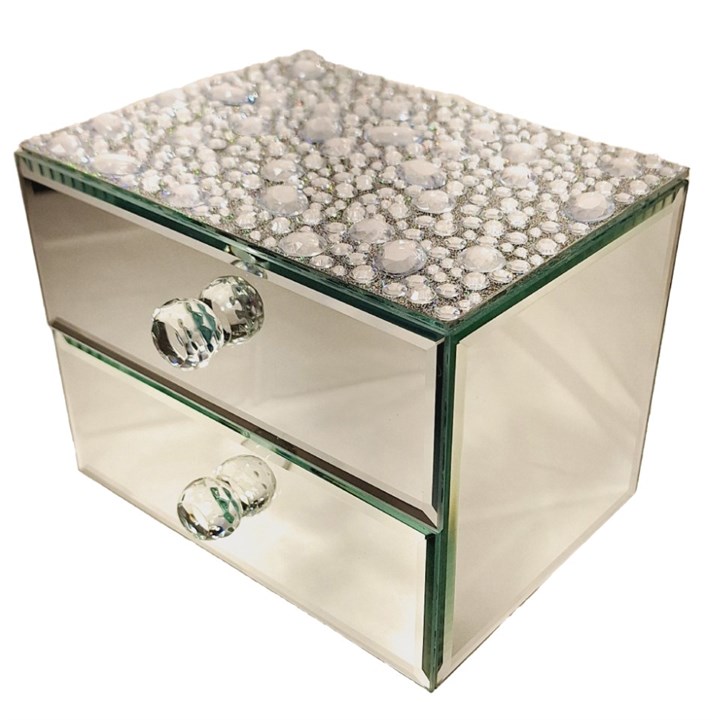 Crystal Top Two Drawer Mirror Box - P56174