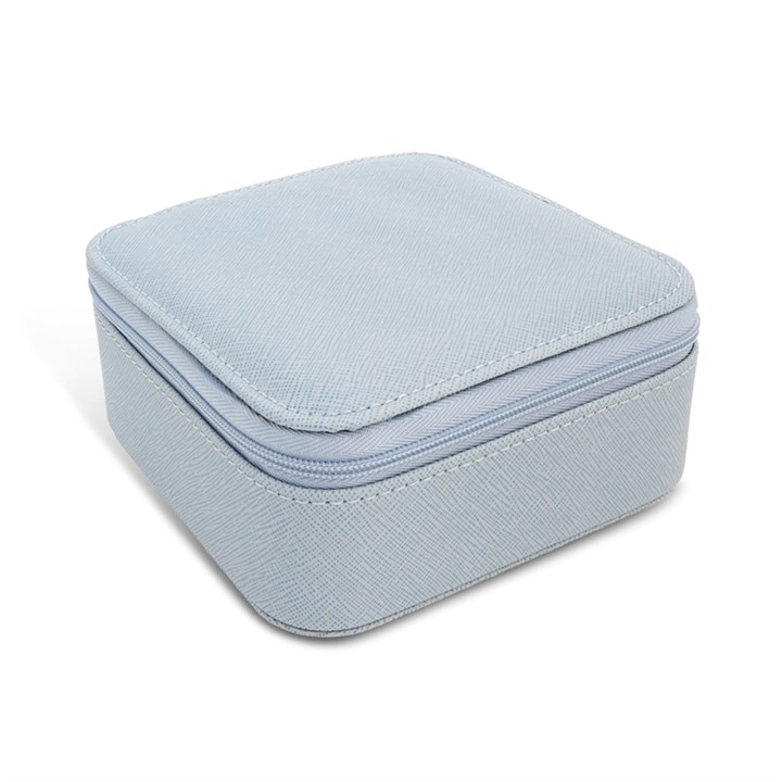 76303 Carters Dusky Blue Square Travel Jewel Box - P58110