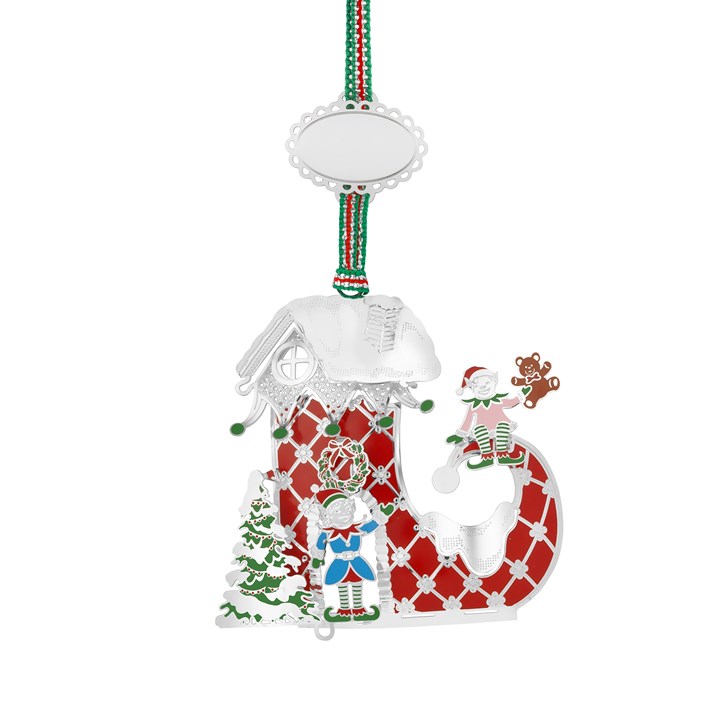 Newbridge Silverware Red Boot With Elves - P59235