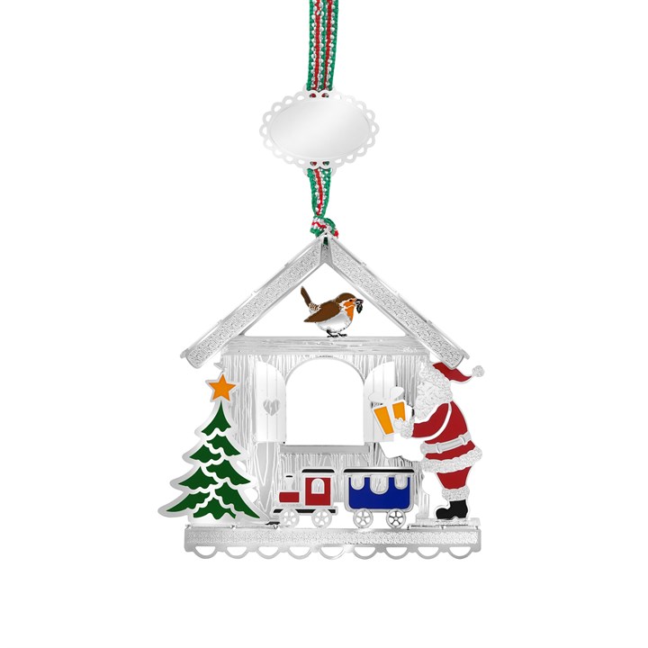 Newbridge Silverware Santa And Robin Decoration - P59238