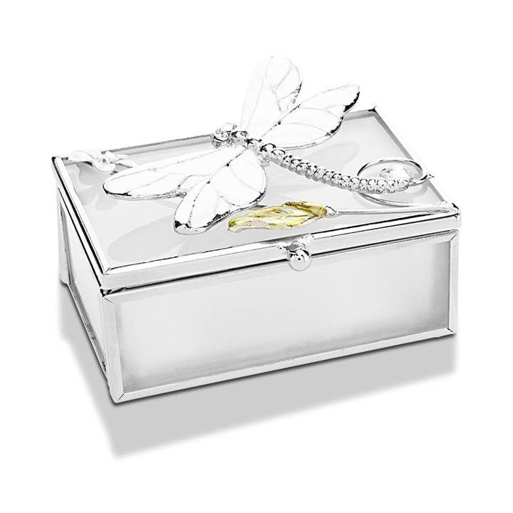Sophia Glass And Wire Dragonfly Trinket Box - P60121