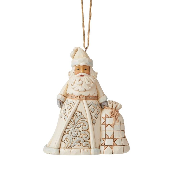 Jim Shore 6006586 White Woodland Santa Hanging Figurine - P61106