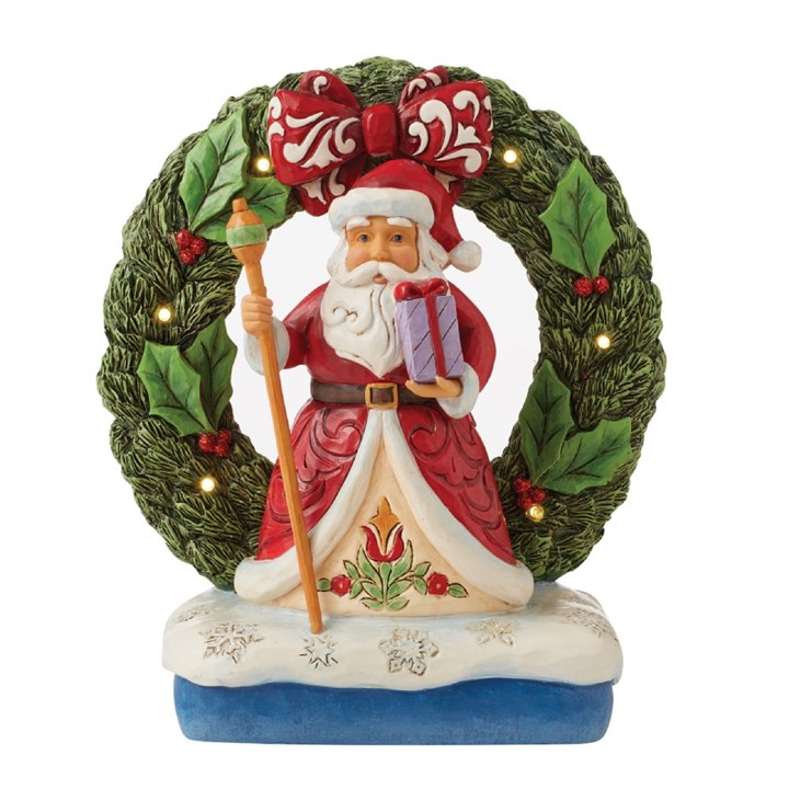 Jim Shore 6012937 Santa In Wreath - P6191