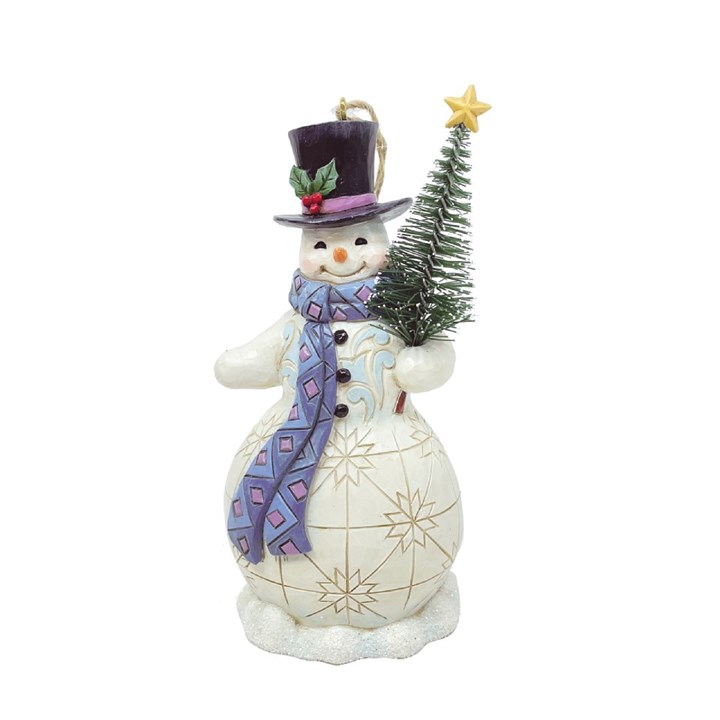 Jim Shore 6012974 Snowman With Tree Hanging Figurine - P6195