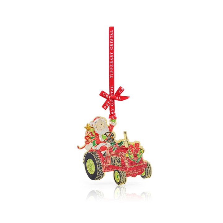 Tipperary Crystal 161511 Santa On Tractor Hanging Decoration - P6324