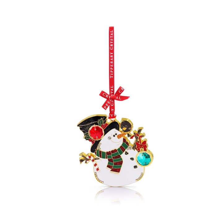 Tipperary Crystal 167469 Snowman Hanging Decoration - P6339