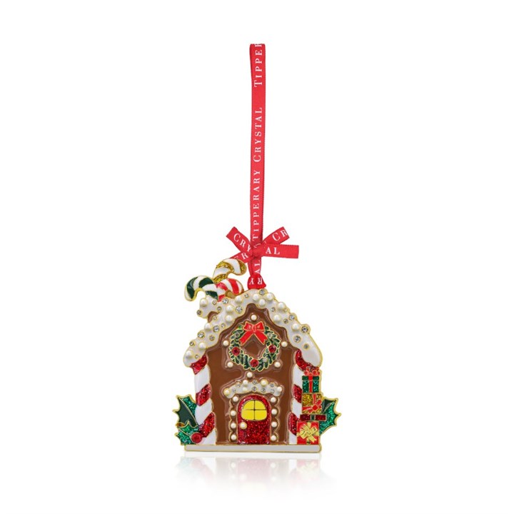 Tipperary Crystal 145696 Gingerbread House Hanging Decoration - P6341